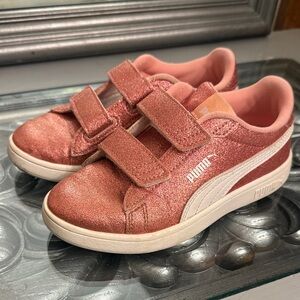 Puma Smash 3.0 Glitz Glam V PS 1.5 Girls Glittery Pink Sneakers